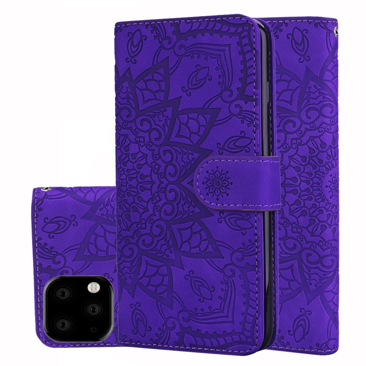 Calf Pattern Double Folding Design Embossed Leather Case with Wallet & Holder & Card Slots, For iPhone SE 2020 & 8 & 7, for iPhone 8 Plus & 7 Plus, for iPhone XS / X, for iPhone XR, for iPhone XS Max, for iPhone 11 (6.1 inch), for iPhone 11 Pro (5.8 in...