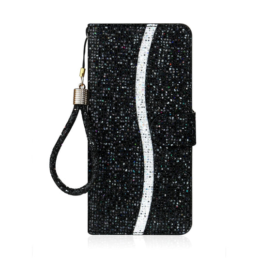 Glitter Powder Horizontal Flip Leather Case with Card Slots & Holder & Lanyard, For Samsung Galaxy S21+ 5G, For Samsung Galaxy S21 Ultra 5G, For Samsung Galaxy S21 5G, For Samsung Galaxy A42
