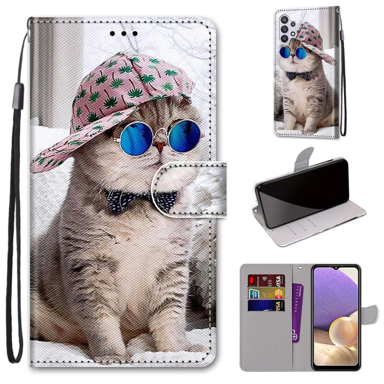 Coloured Drawing Cross Texture Horizontal Flip PU Leather Case with Holder & Card Slots & Wallet & Lanyard, For Samsung Galaxy A12 / M12, For Samsung Galaxy A32 5G