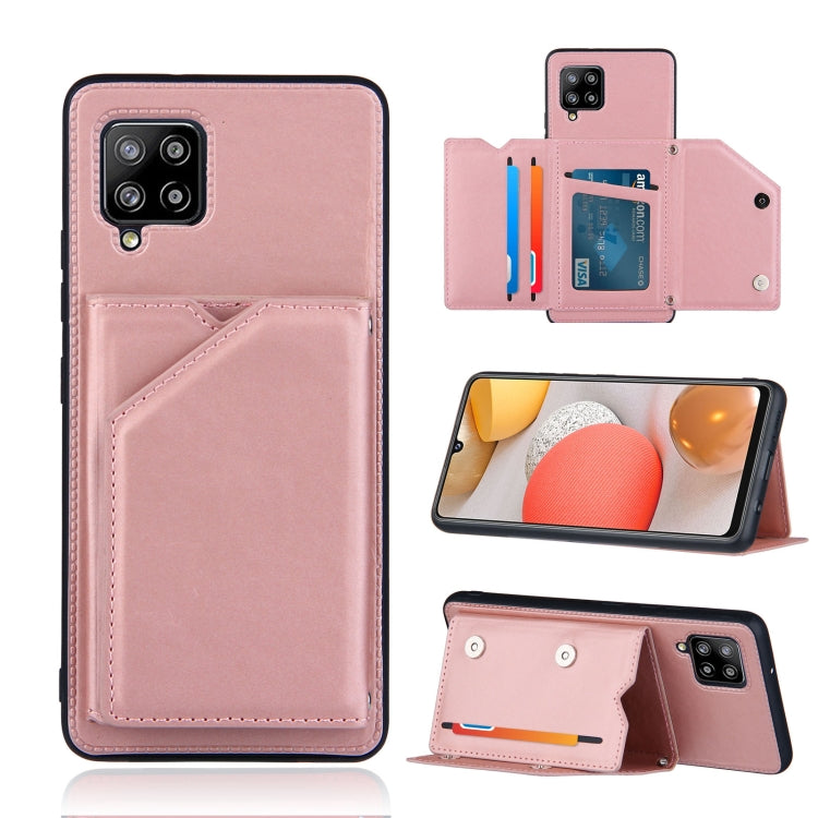 Skin Feel PU + TPU + PC Back Cover Shockproof Case with Card Slots & Holder & Photo Frame, For OnePlus 9 Pro, For Samsung Galaxy A42 5G