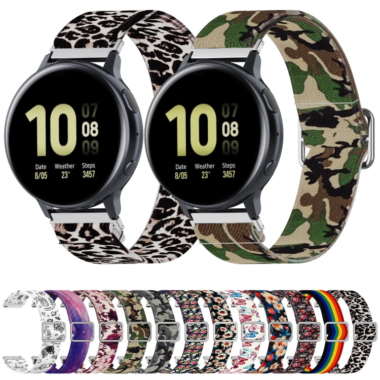 Adjustable Elastic Printing Replacement Watchband, 20mm For Samsung Galaxy Watch Active2 / Active, 20mm For Samsung Galaxy Watch3 41mm, 22mm For Galaxy Watch3 45mm/ Huawei Watch GT 2 Pro
