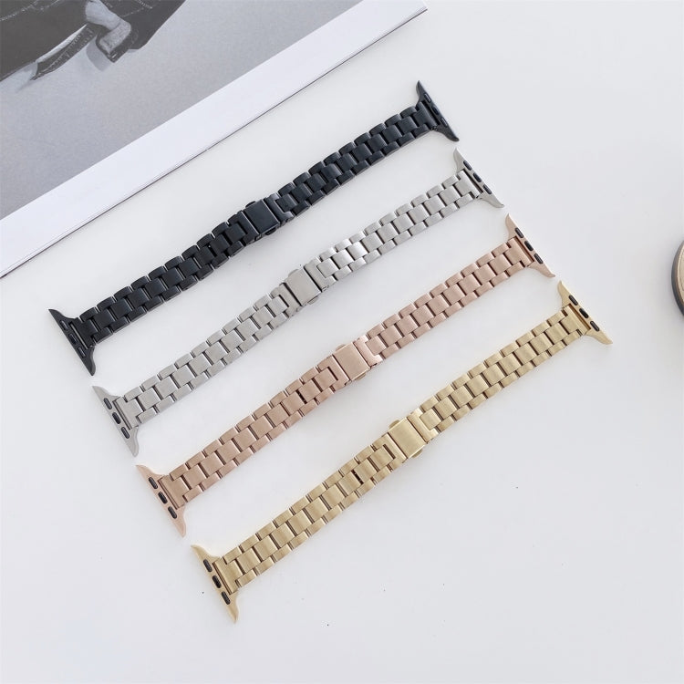 Three-beads Steel Replacement Strap Watchband, For Apple Watch Series 7 41mm / & 6 & SE & 5 & 4 40mm, For Apple Watch Series 7 45mm / & 6 & SE & 5 & 4 44mm, For Apple Watch Ultra 49mm&Watch Ultra 2 49mm, For Apple Watch Series 9&8&7 41mm