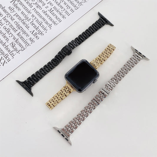 Seven-beads Steel Replacement Strap Watchband, For Apple Watch Ultra 49mm, For Apple Watch Series 9&8&7 41mm, For Apple Watch Series 7 41mm / & 6 & SE & 5 & 4 40mm, For Apple Watch Series 7 45mm / & 6 & SE & 5 & 4 44mm