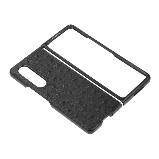 Ostrich Skin Texture Shockproof Protective Leather Case, For Samsung Galaxy Z Fold3 5G