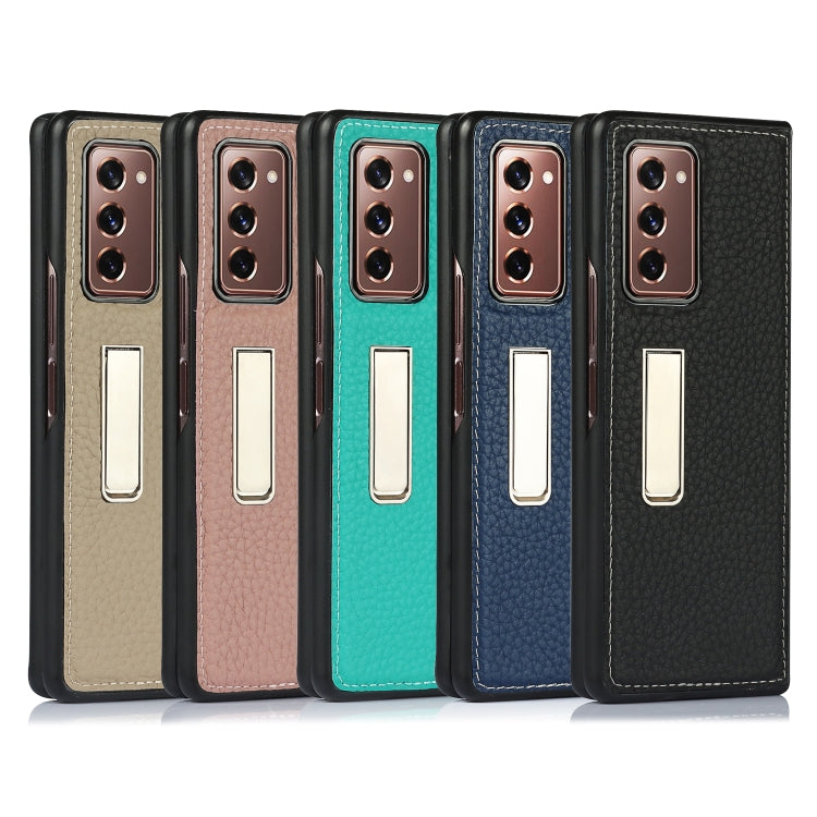 Lychee Texture Leather Protective Case with Holder, For Samsung Galaxy Z Fold2 5G