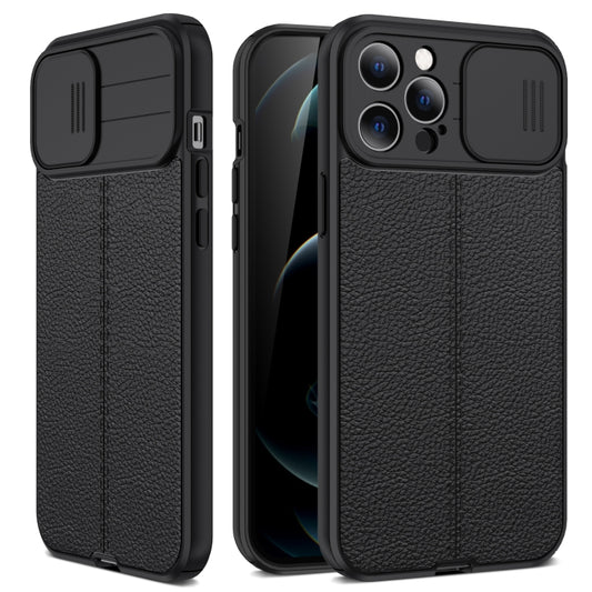 Litchi Texture Sliding Camshield TPU Protective Case, For iPhone 11, For iPhone 11 Pro, For iPhone 11 Pro Max, For iPhone 12, For iPhone 12 Pro, For iPhone 12 Pro Max