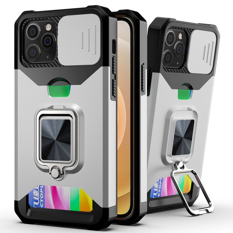 Sliding Camera Cover Design PC + TPU Shockproof Case with Ring Holder & Card Slot, For iPhone 13 mini, For iPhone 13, For iPhone 13 Pro, For iPhone XS / X, For iPhone XR, For iPhone 11 Pro