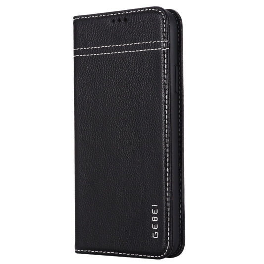 GEBEI Top-grain Leather Horizontal Flip Protective Case with Holder & Card Slots, For iPhone 11, For iPhone 11 Pro, For iPhone 11 Pro Max, For iPhone XS / X, For iPhone XR, For iPhone XS Max, For Galaxy Note 10, For Galaxy Note 10+
