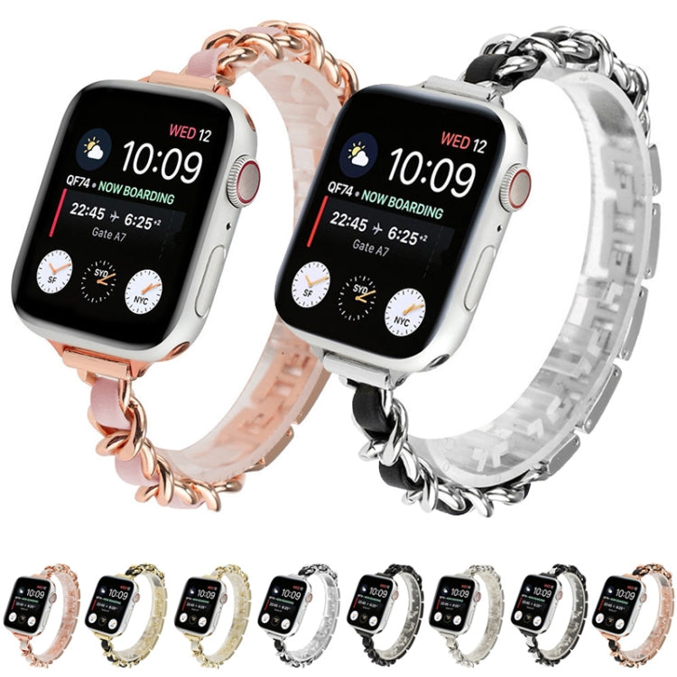 Single Row Metal Replacement Strap Watchband For Apple Watch Series, 7 41mm / 6 & SE & 5 & 4 40mm / 3 & 2 & 1 38mm, 7 45mm / 6 & SE & 5 & 4 44mm / 3 & 2 & 1 42mm
