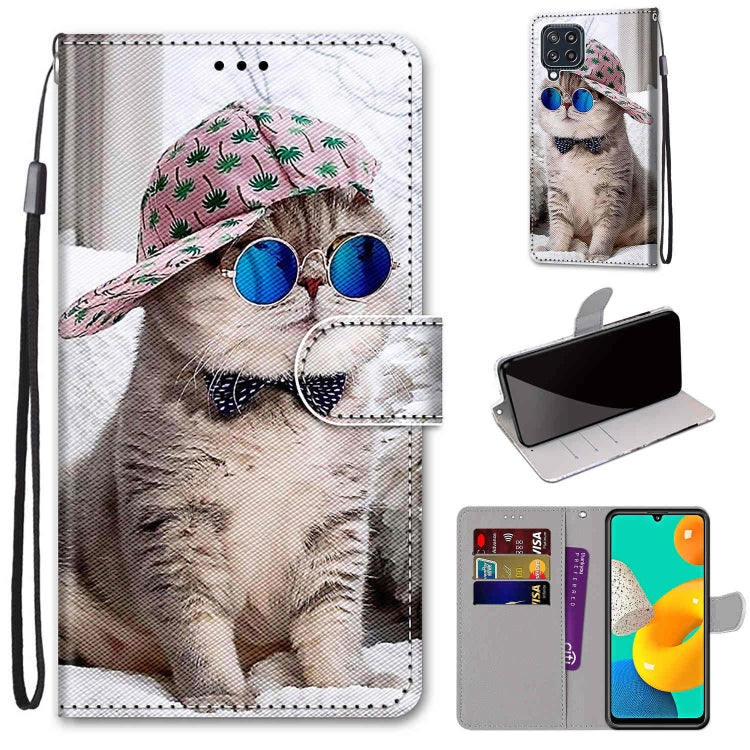 Coloured Drawing Cross Texture Horizontal Flip PU Leather Case with Holder & Card Slots & Wallet & Lanyard, For Samsung Galaxy A22 5G, For Samsung Galaxy M32 4G / F22