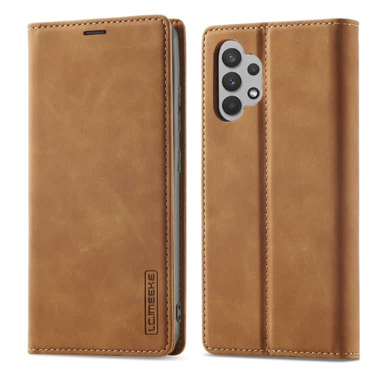 LC.IMEEKE Strong Magnetism Ultra-thin Horizontal Flip Matte TPU + PU Leather Case with Holder & Card Slots & Wallet, For Samsung Galaxy A32 5G
