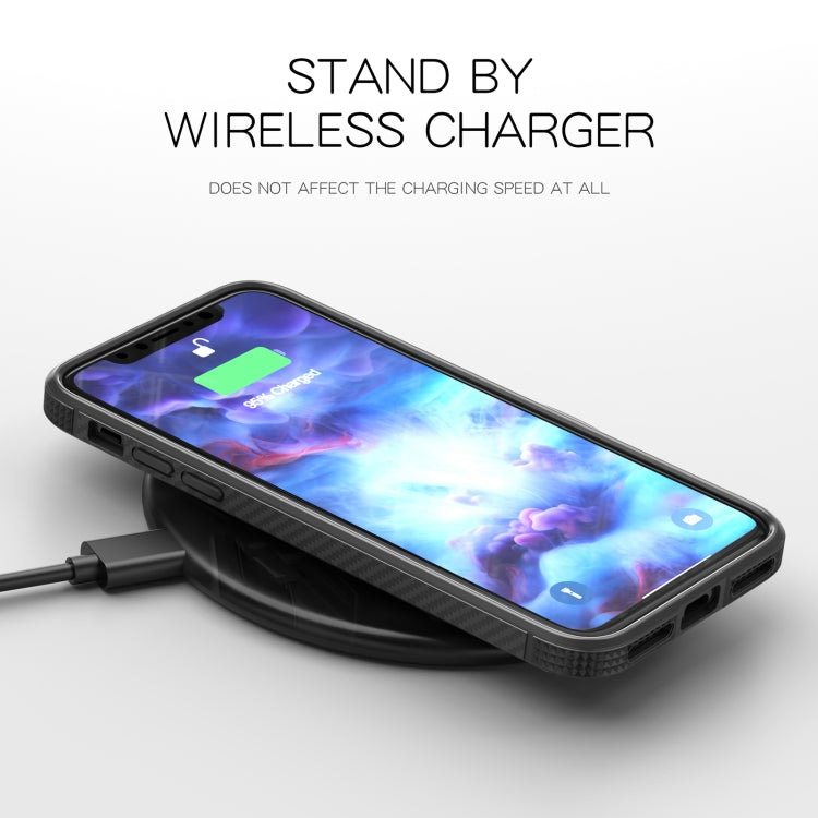 MG Series Carbon Fiber TPU + Clear PC Four-corner Airbag Shockproof Case, For iPhone X / XS, For iPhone XR, For iPhone XS Max