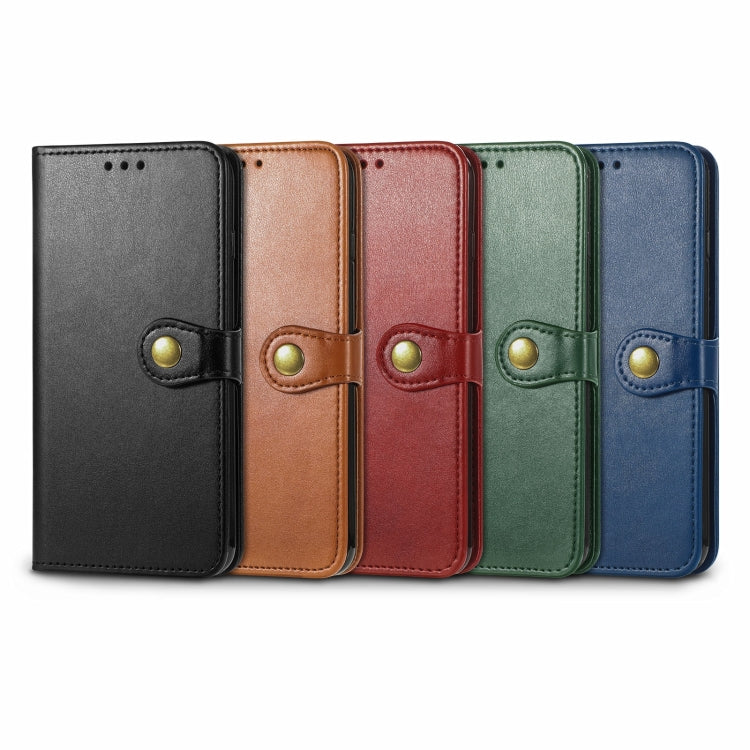 Solid Color Leather Buckle Phone Case with Lanyard & Photo Frame & Card Slot & Wallet & Stand Function, For Samsung Galaxy A03s 166mm