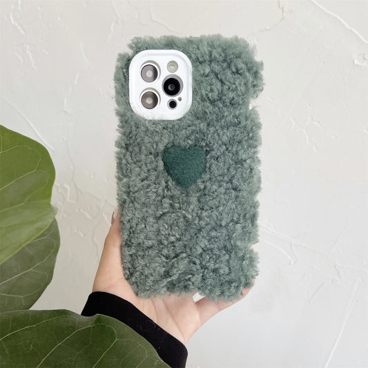Plush Heart Soft Protective Case, For iPhone 13 mini, For iPhone 13, For iPhone 13 Pro, For iPhone 13 Pro Max, For iPhone 12 mini, For iPhone 12, For iPhone 12 Pro, For iPhone 12 Pro Max, For iPhone 11 Pro, For iPhone 11, For iPhone 11 Pro Max
