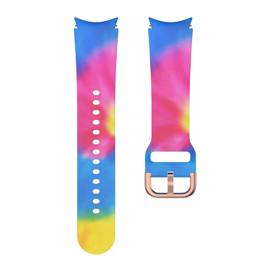 For Samsung Galaxy Watch4 / Watch4 Classic Silicone Printing Replacement Strap Watchband, Tie Dye, Rainbow, Color Skull, Grey Flowers, Sunflower, Cat Paw, Candy