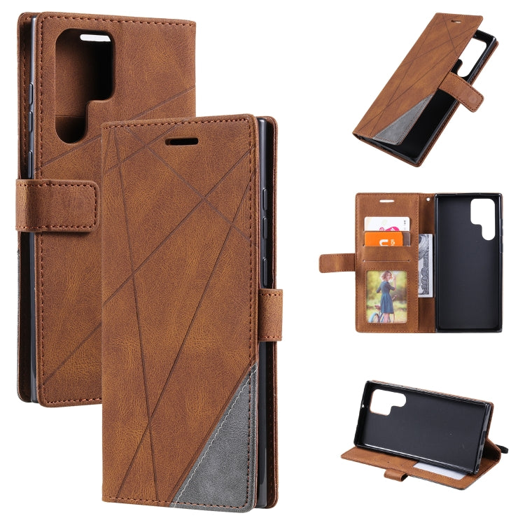 Skin Feel Splicing Horizontal Flip Leather Phone Case, For Samsung Galaxy A03s EU Version, For Samsung Galaxy A13 5G, For Samsung Galaxy S22 5G, For Samsung Galaxy S22+ 5G, For Samsung Galaxy S22 Ultra 5G