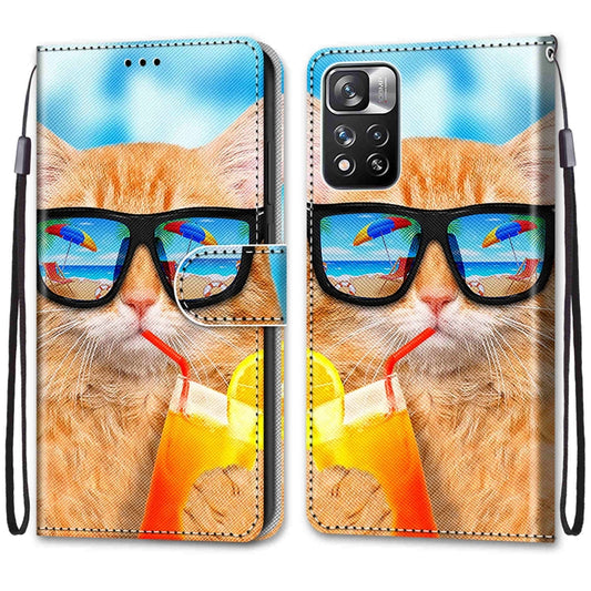 Coloured Drawing Cross Texture Horizontal Flip Leather Phone Case with Holder & Card Slots & Wallet & Lanyard, For Xiaomi Redmi Note 11 Pro/11 Pro+, For Nokia C01 Plus