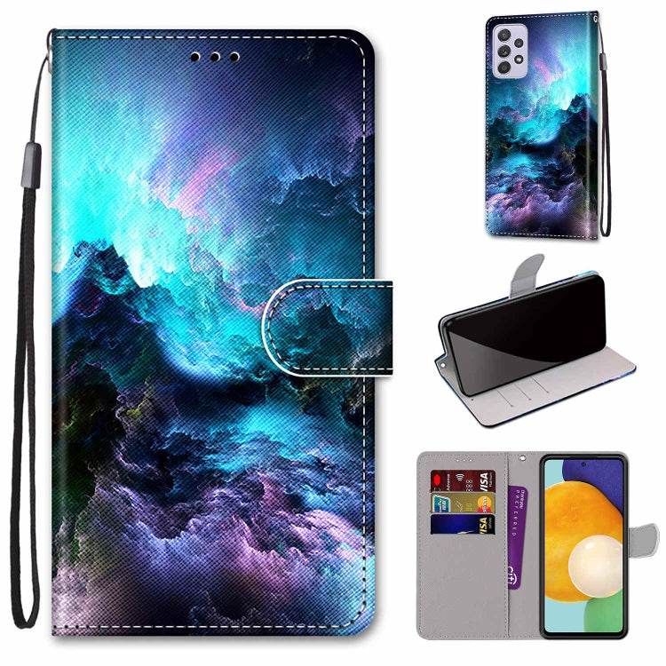 Coloured Drawing Cross Texture Horizontal Flip Leather Phone Case with Holder & Card Slots & Wallet & Lanyard, For Samsung Galaxy A13 5G, For Samsung Galaxy A33 5G