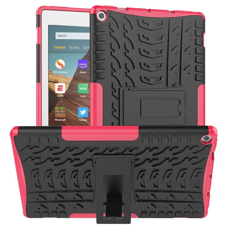 Tire Texture TPU + PC Shockproof Case with Holder, For iPad 10.2 2021 / 2020 / 2019, For Galaxy Tab S6, For Huawei MediaPad M5 Lite 8, For Amazon Kindle Fire HD 10 2019