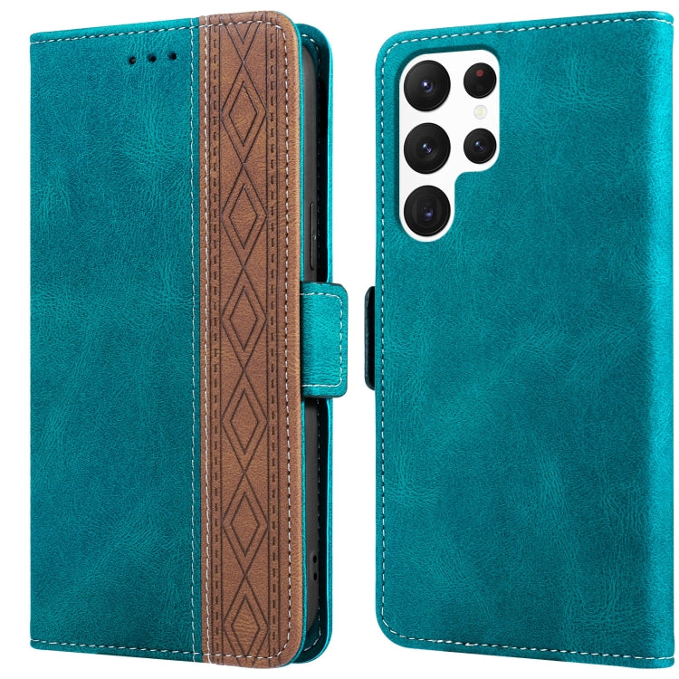 Stitching Side-Magnetic RFID Leather Phone Case, For Samsung Galaxy S22 5G, For Samsung Galaxy S22+ 5G, For Samsung Galaxy S22 Ultra 5G