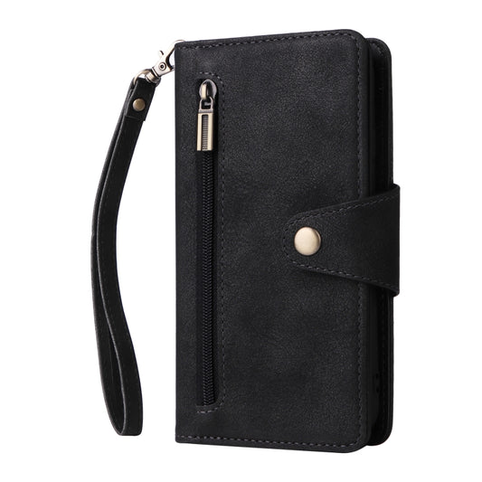 Rivet Buckle 9 Cards Three Fold Leather Phone Case, For iPhone 7/8/SE 2020, For iPhone 7 Plus/8 Plus, For iPhone 11, For iPhone 11 Pro, For iPhone 12, For iPhone 12 mini, For iPhone 12 Pro Max, For iPhone 13 mini, For iPhone X/XS