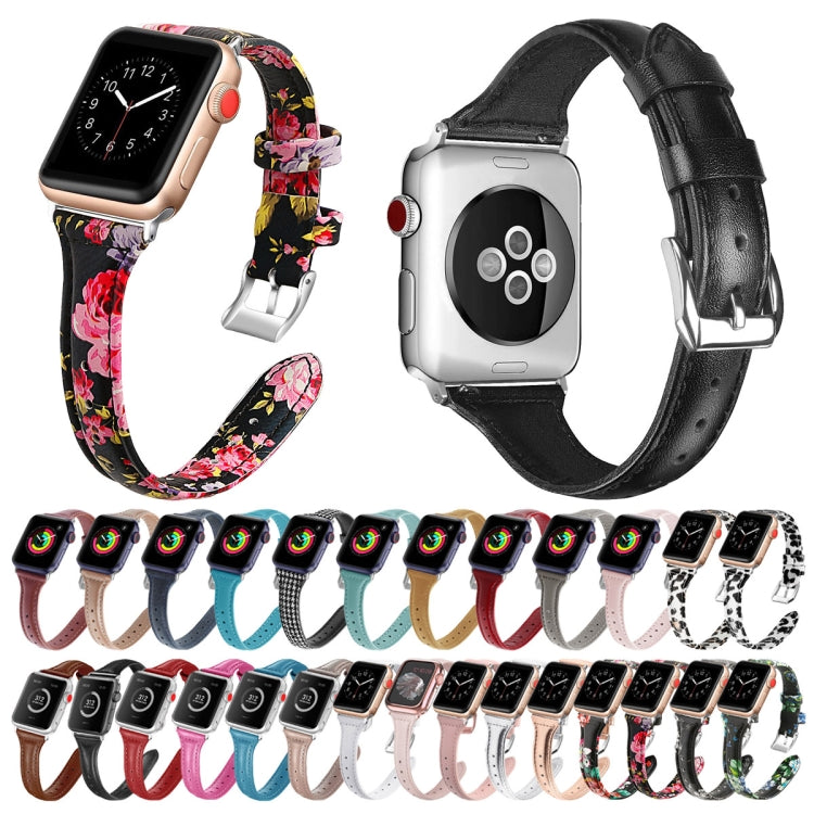 Genuine Leather Watch Band For Apple Watch Series, 7 45mm / 6&SE&5&4 44mm / 3&2&1 42mm, 7 41mm / 6&SE&5&4 40mm / 3&2&1 38mm, For Apple Watch Ultra 49mm&Watch Ultra 2 49mm, For Apple Watch Series 9&8&7 41mm