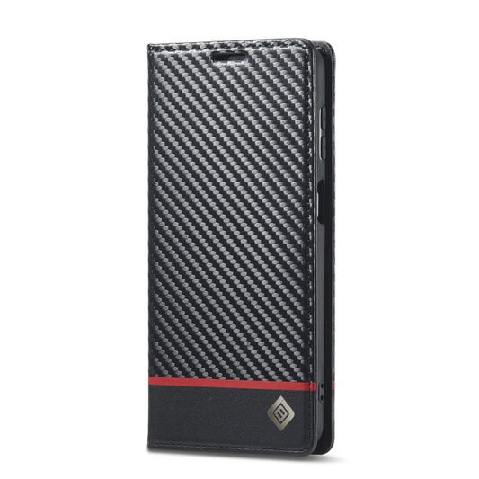 LC.IMEEKE Carbon Fiber Horizontal Flip Leather Phone Case, For Samsung Galaxy A23 5G
