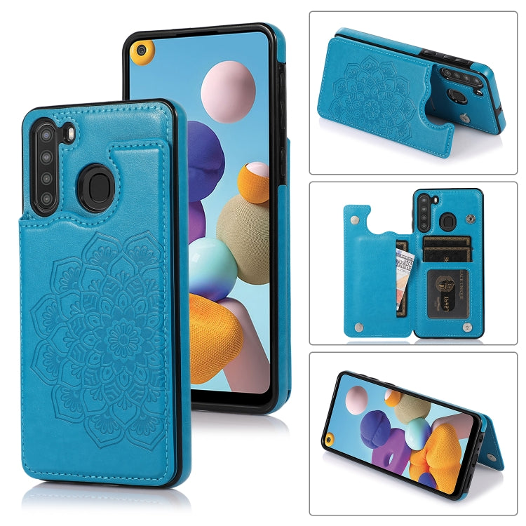 Double Buckle Mandala PU+TPU Phone Case, For Samsung Galaxy S20 FE, For Samsung Galaxy A21s, For Samsung Galaxy A22, For Samsung Galaxy A32, For Samsung Galaxy A42 5G, For Samsung Galaxy S21+ 5G, For Samsung Galaxy S21 Ultra 5G, For Samsung Galaxy S21 ...