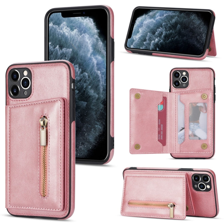 Zipper Card Holder Phone Case, For iPhone 13 mini, For iPhone 13, For iPhone 13 Pro, For iPhone 13 Pro Max, For iPhone 12, For iPhone 12 Pro Max, For iPhone 11, For iPhone 11 Pro