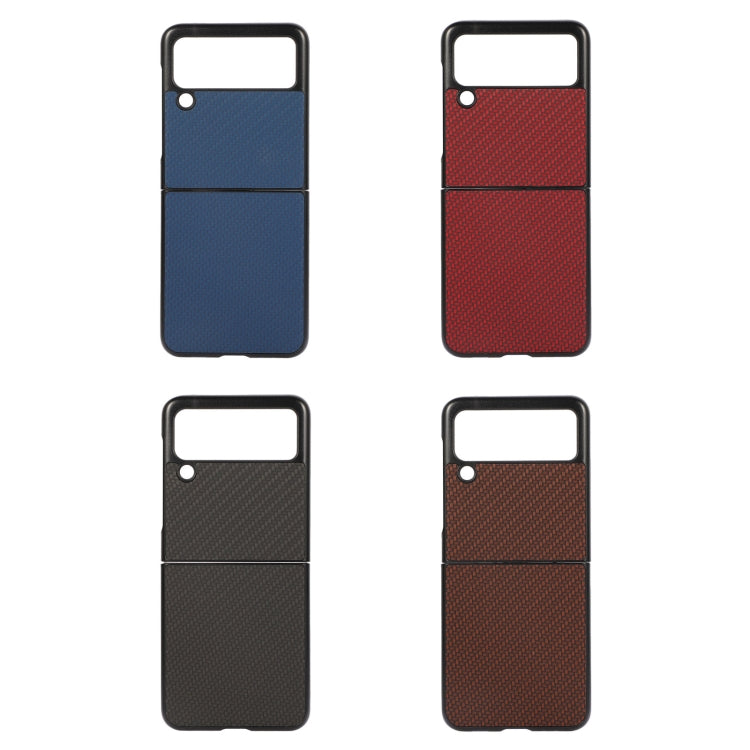 Carbon Fiber Texture PU Leather Phone Case, For Samsung Galaxy Z Flip3 5G