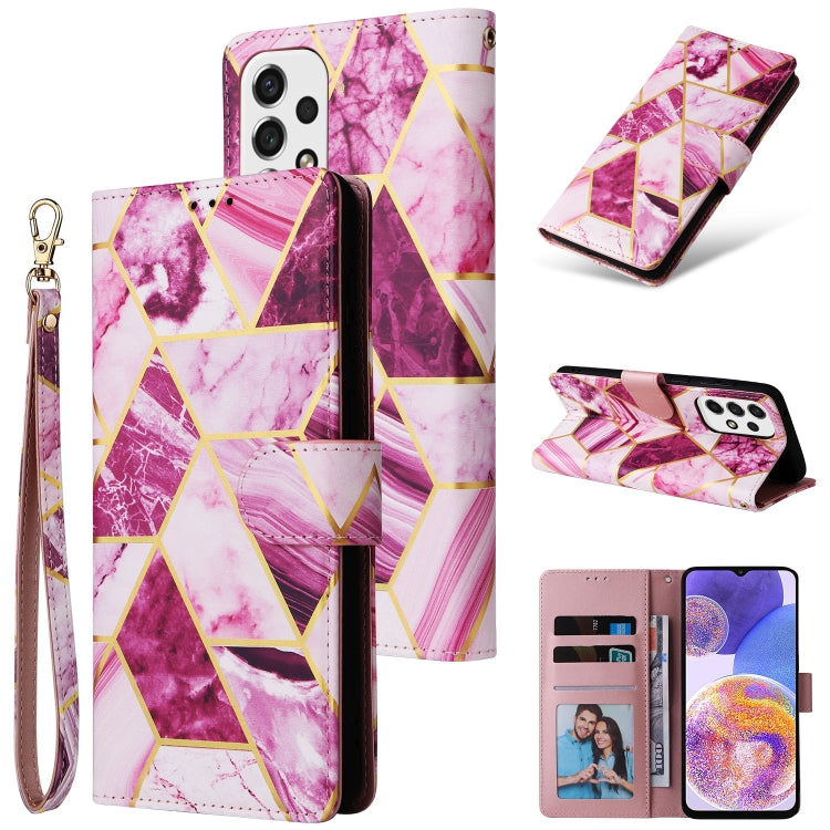 Marble Bronzing Stitching Leather Phone Case, For Samsung Galaxy A03s EU Version, For Samsung Galaxy A13 4G, For Samsung Galaxy A23