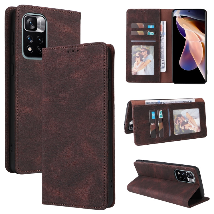 Simple Suction Closure Leather Phone Case, For Samsung Galaxy A03s, For Samsung Galaxy A13 4G, For Xiaomi Redmi Note 11 4G International, For Xiaomi Redmi Note 11 Pro, For Samsung Galaxy A23, For Samsung Galaxy A73 5G, For Xiaomi Redmi Note 11 Pro 5G
