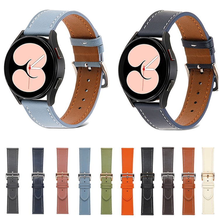 Plain Weave Leather Watch Band, For Samsung Galaxy Watch4 40mm / 44mm
