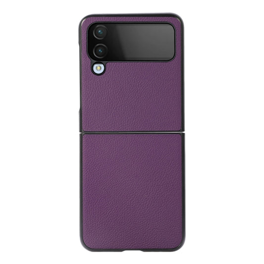Genuine Leather Shockproof Protective Leather Phone Case, For Samsung Galaxy Z Flip4
