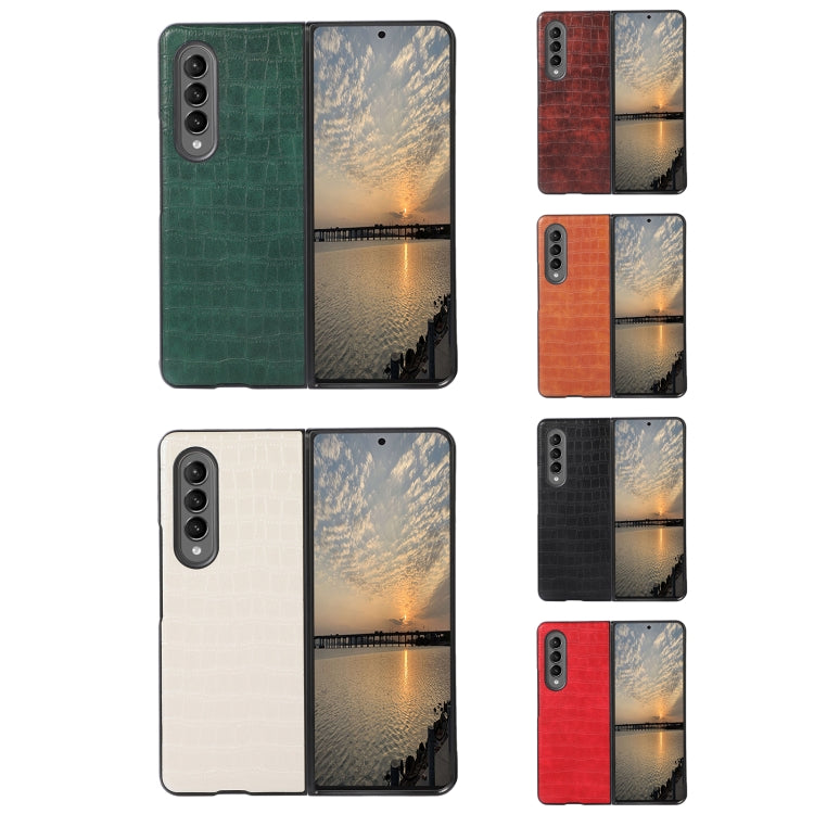 Crocodile Texture PU Leather Protective Phone Case, For Samsung Galaxy Z Fold4