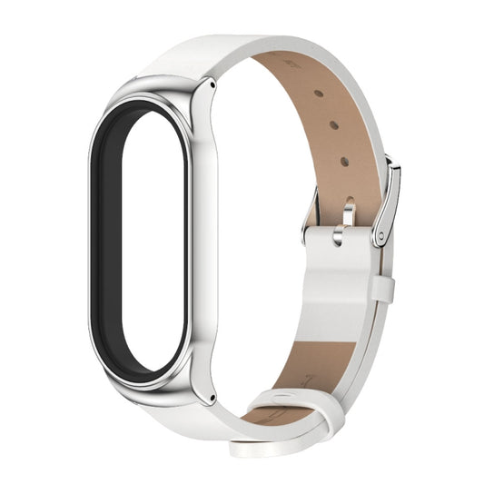 MIJOBS CS Metal Case + Microfiber Leather Watch Band, For Xiaomi Mi Band 7 / 7 NFC