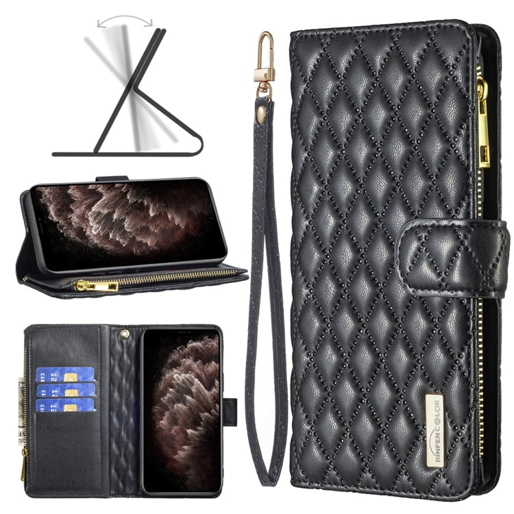 Diamond Lattice Zipper Wallet Leather Flip Phone Case, For iPhone SE 2022 / SE 2020 / 7 / 8, For iPhone 7 Plus / 8 Plus, For iPhone 11 Pro Max
