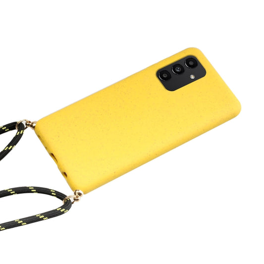 Wheat Straw Material + TPU Protective Case with Lanyard, For Samsung Galaxy A13, For Samsung Galaxy A33 5G, For Samsung Galaxy A53, For Samsung Galaxy A73