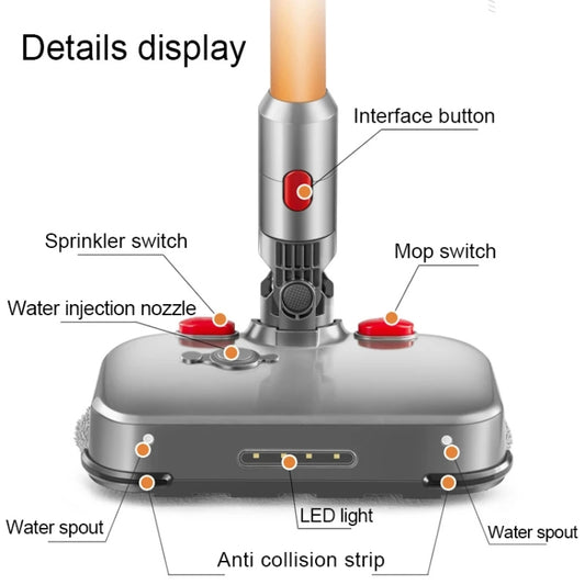 D2 Electric Wet and Dry Mopping Head with Water Tank, For Dyson V6, For Dyson V7 / V8 / V10 / V11