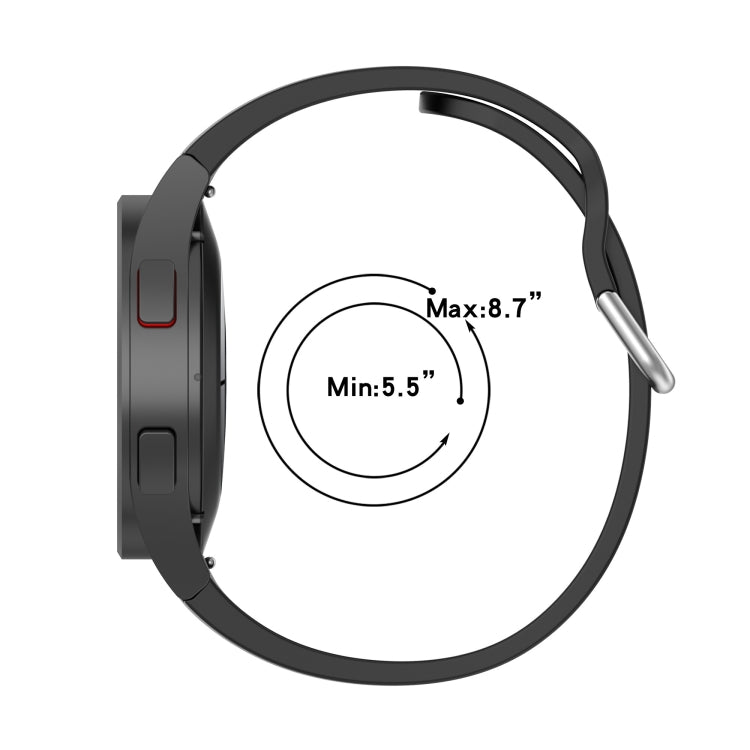 Official Silicone Silver Round Buckle Watch Band, For Samsung Galaxy Watch 5 40mm, For Samsung Galaxy Watch 5 44mm, For Samsung Galaxy Watch 5 Pro 45mm