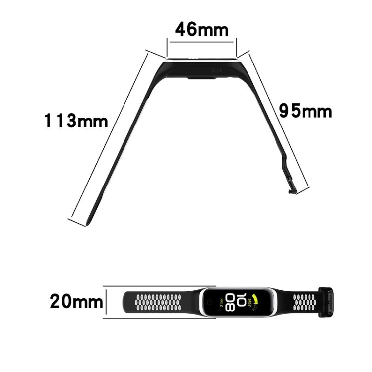 SM-R220 Two-color Silicone Watch Band, For Samsung Galaxy Fit 2