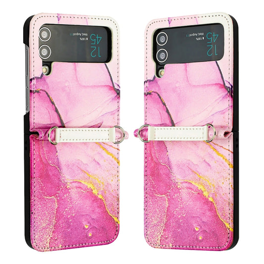 Marble Pattern Leather Phone Case, For Samsung Galaxy Z Flip3 5G, For Samsung Galaxy Z Flip4