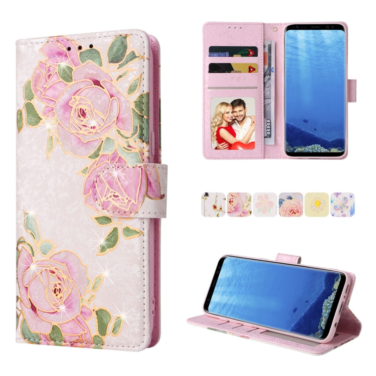 Bronzing Painting RFID Leather Case, For Samsung Galaxy S20 Plus, For Samsung Galaxy S20 FE, For Samsung Galaxy S20, For Samsung Galaxy S10 Plus, For Samsung Galaxy S10, For Samsung Galaxy S9 Plus, For Samsung Galaxy S9, For Samsung Galaxy S8
