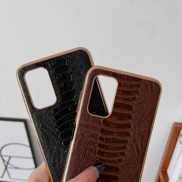 Genuine Leather Weilai Series Nano Electroplating Phone Case, For Samsung Galaxy A13 4G, For Samsung Galaxy A23 4G, For Samsung Galaxy A23 5G, For Samsung Galaxy A33 5G, For Samsung Galaxy A53 5G, For Samsung Galaxy A73 5G, For Samsung Galaxy S22 Ultra 5G