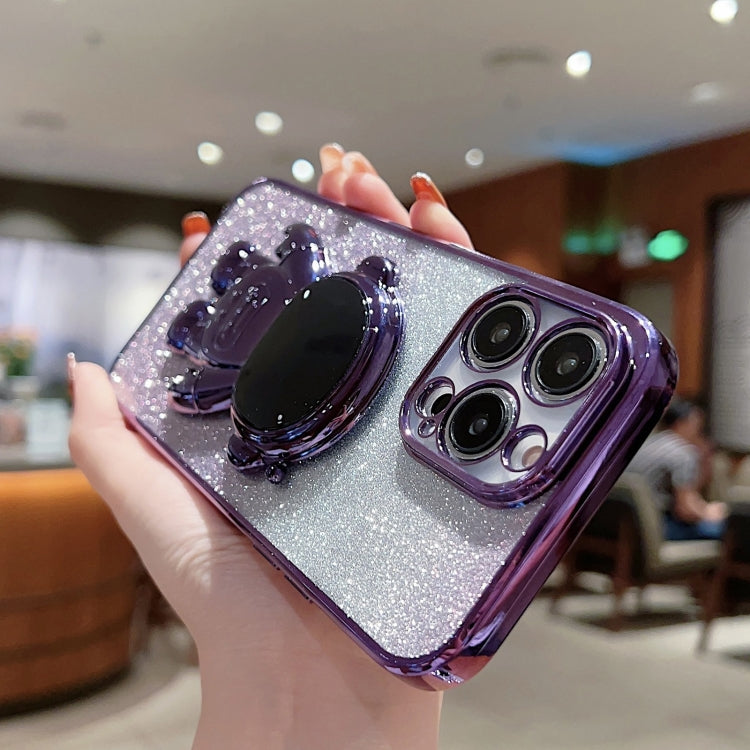 Astronaut Holder Gradient Glitter Powder Phone Case, For iPhone 13 Pro Max, For iPhone 12, For iPhone 12 Pro, For iPhone 12 Pro Max, For iPhone 11, For iPhone 11 Pro