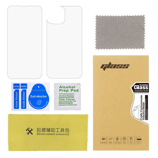 2pcs Front And 2pcs Back 9H 2.5D Tempered Glass Film Set, For iPhone 13 mini, For iPhone 13, For iPhone 13 Pro, For iPhone 13 Pro Max, For iPhone 12 mini, For iPhone 12, For iPhone 12 Pro, For iPhone 12 Pro Max