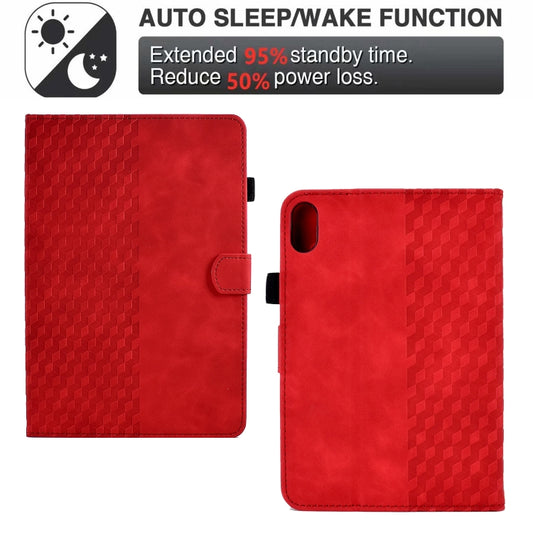 Rhombus Embossed Leather Smart Tablet Case, For iPad mini 6 / mini 2024, For iPad mini 6