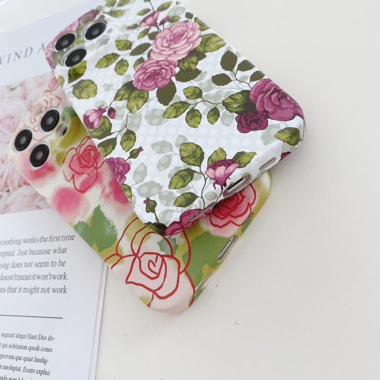 Water Sticker Flower Pattern PC Phone Case, For iPhone 14 Pro Max, For iPhone 14 Pro, For iPhone 14, For iPhone 14 Plus