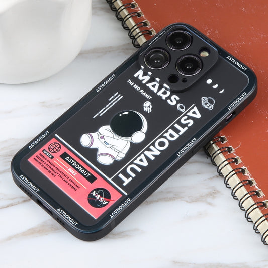 Astronaut Pattern Silicone Straight Edge Phone Case, For iPhone 13 Pro Max, For iPhone 12, For iPhone 12 Pro, For iPhone 12 Pro Max, For iPhone 11, For iPhone 11 Pro