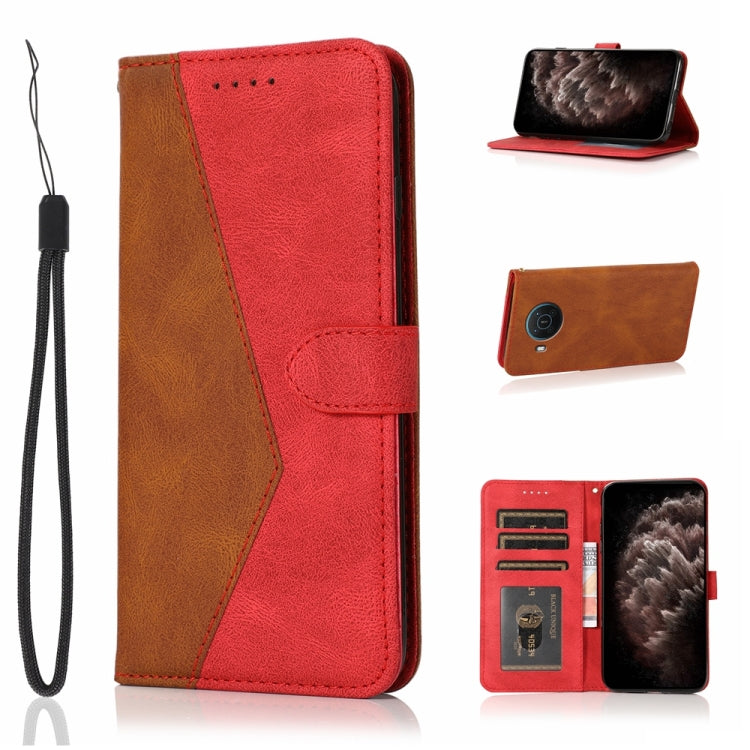 Dual-color Stitching Leather Phone Case, For Nokia X10 / X20